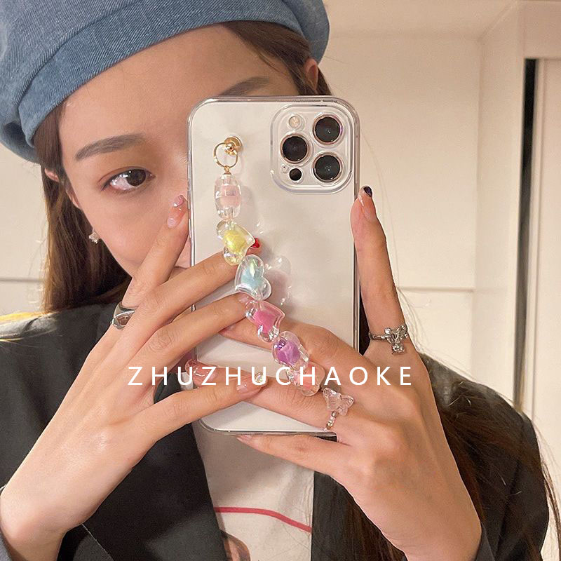 糖果爱心手链腕带适用vivoY500y300iy200y93y85ay78+y77y36my35手机壳透明S30Prominis19s18s17女x200x100x23