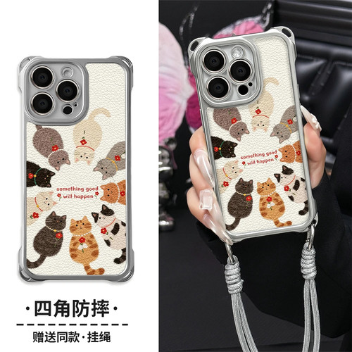 探头可爱猫群适用WINRT荣耀Power2畅玩70Plus手机壳四角挂绳600500400300200软Magic8学生x70ix60x50i+Play9T