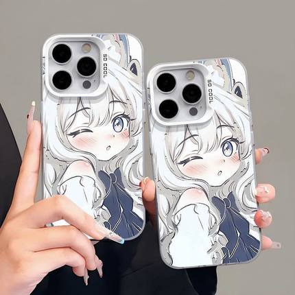 萌萌可爱银发猫适用iQOOZ10Turbo+Z9Z8xZ7iZ6手机壳iQOONeo11109SPro+87竞速版6SE彩银磨砂爱酷iQOO15131211s