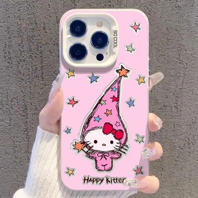 魔法Kitty猫适用iPhone17Air/16Promax手机壳彩银磨砂苹果111213mini/1415Plus学生XRXS高级感SE3代6s/78Plus