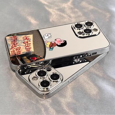 快乐蜡笔小新适用vivoY500Pro手机壳镜面Y300Ty200iy100iy93sy85a电镀y78+y76sy53sy52sy37y31s学生y30标准版