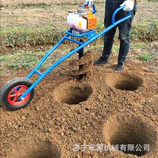 大棚埋桩打洞机汽油冰钻挖坑机单人超做挖坑机