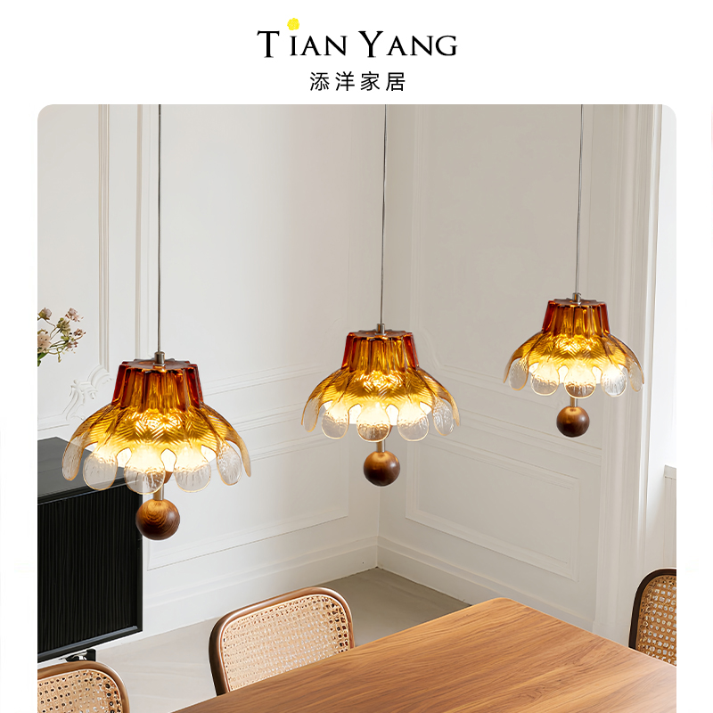 法式复古玻璃卧室床头餐厅吊灯