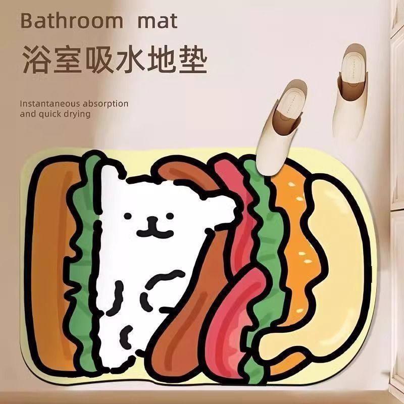 可爱卡通异形入户门垫进门刮泥蹭土脚垫硅藻泥吸水防滑卫浴地垫,居家布艺,家用脚垫,淘宝优惠券,粉丝福利购,淘宝优惠卷