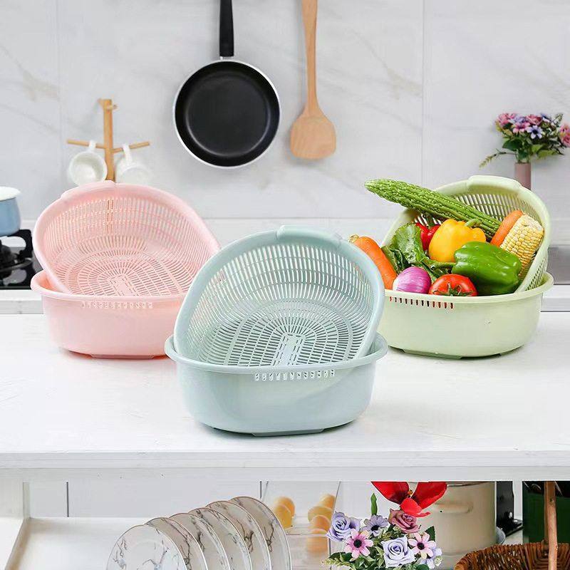 双层沥水篮 家用洗菜盆加大塑料厨房洗菜篮子洗水果盆客厅水果盘,家装主材,沥水篮,淘宝优惠券,粉丝福利购,淘宝优惠卷