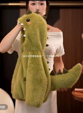 依橙贝2025春款童卡通恐龙棉服新生儿亚麻内里透气柔软外套