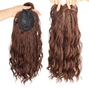 假发片女头顶补发片化温丝遮白发卷发块刘海假发片许昌假发发片