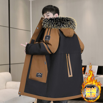 中长款棉衣男士冬季加厚派克棉服