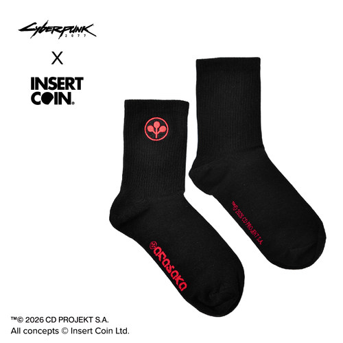 赛博朋克2077荒坂袜子 INSERT COIN CDPR联名游戏周边正版授权