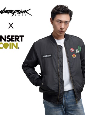 赛博朋克2077夜之城黑色夹克 INSERT COIN CDPR游戏周边正版授权
