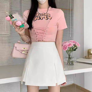 不规则a字短裙女夏季 高腰显瘦白色半身裙设计感小众裙子 2025新款