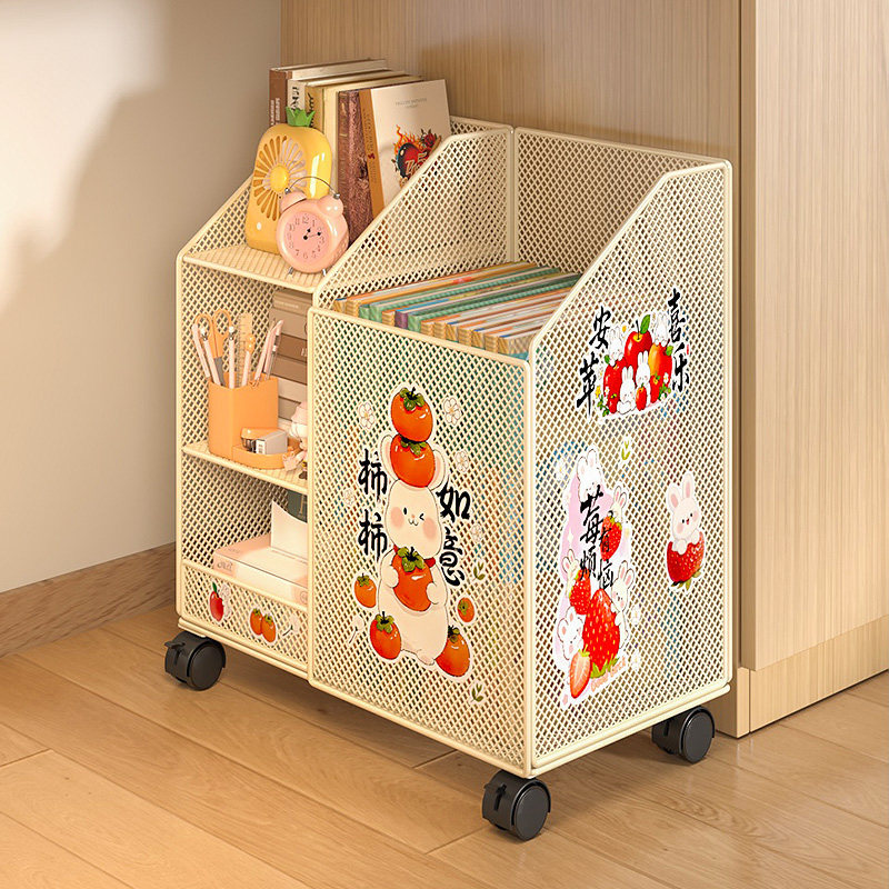 书架置物架落地带轮可移动收纳架