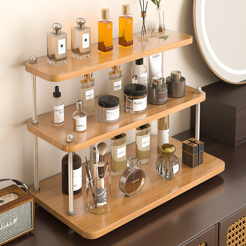 桌面梳妆台化妆品收纳盒首饰架口红香水整理架子多层护肤品置物架