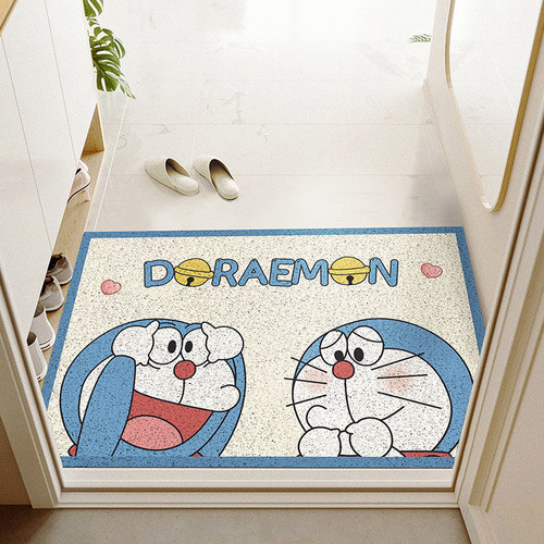 卡通可爱哆啦A梦进门口脚垫入户门玄关防滑可裁剪耐磨丝圈地垫