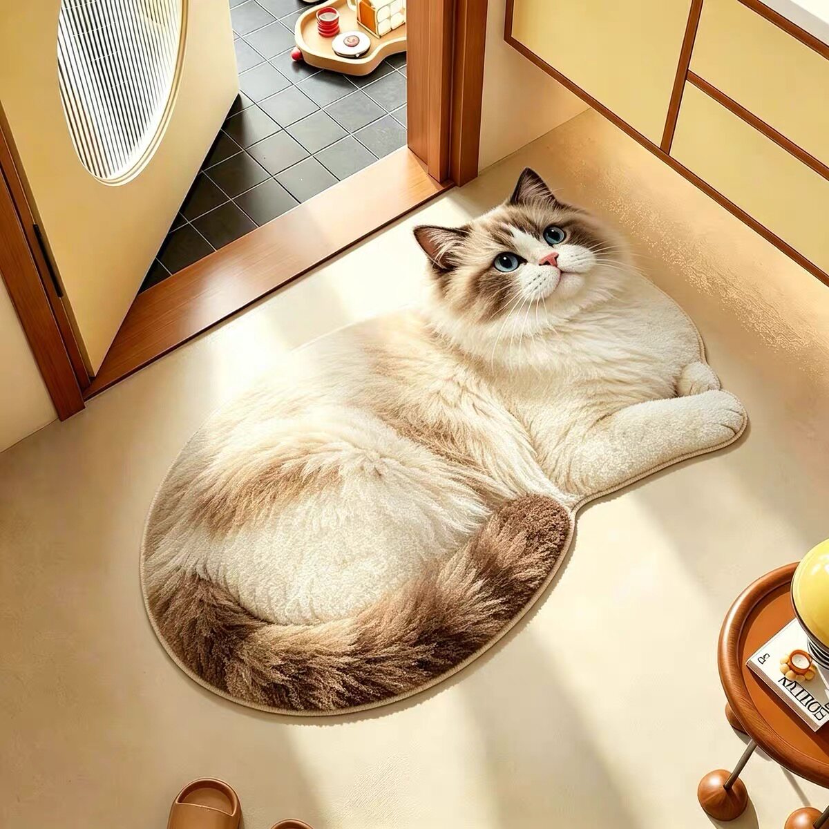 猫咪浴室卫生间地垫门口吸水垫硅藻泥速干防滑脚垫子厕所地毯门垫图片