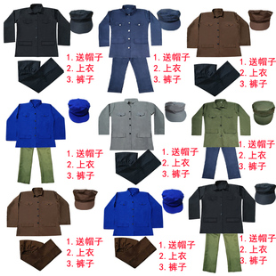 中山装农民工本山焦裕禄老款怀旧服装70年代话剧抖音小品演出服男