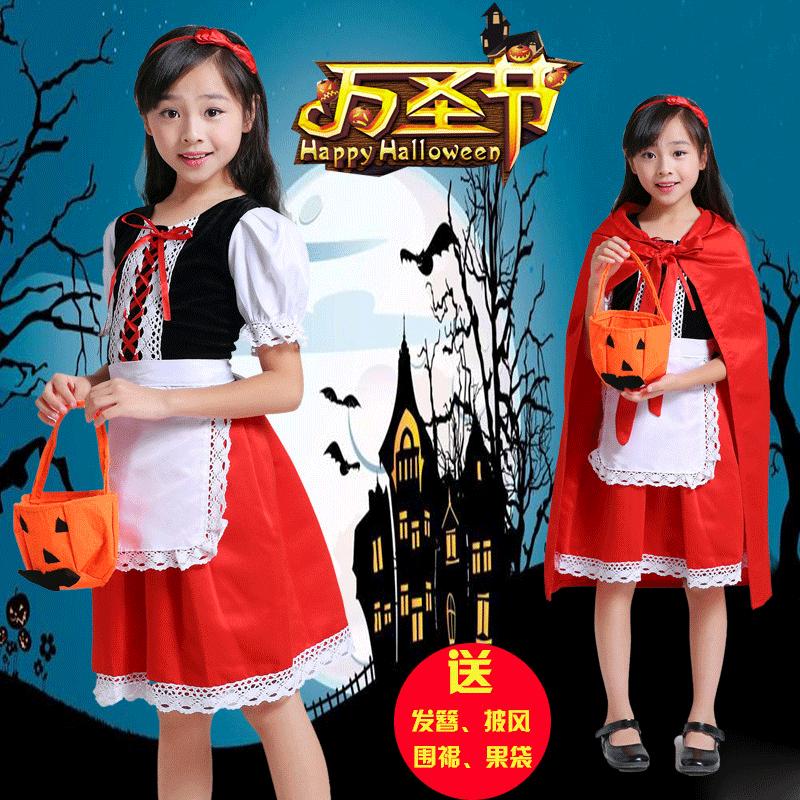 万圣节儿童cosplay小红帽公主裙