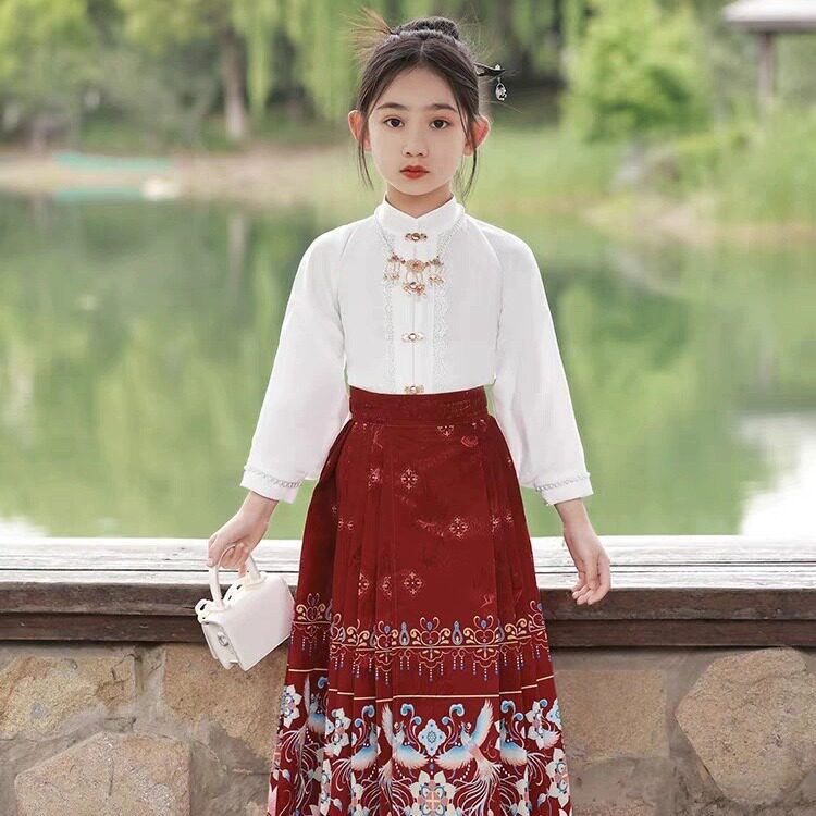 女童马面裙新款中国风古装明制