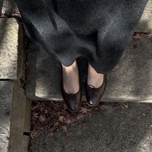 拿铁色超柔软奶奶鞋 法式 RULES 女 手工单鞋 女芭蕾舞鞋 平底鞋 MEENA