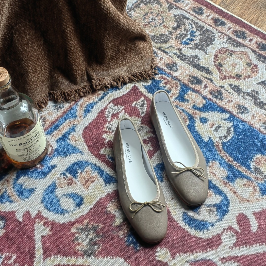 MEENA RULES深卡其&素染棠手工定制法式单鞋女芭蕾舞鞋女平底鞋女