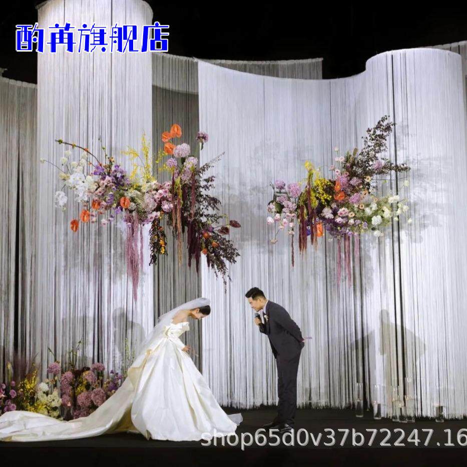 韩式婚庆加密直线流苏隔断帘客厅