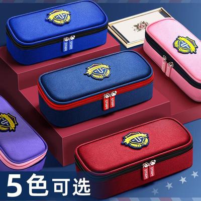 笔袋男孩子小学生文具盒2023新款男孩款女童一年级文具袋收纳袋铅笔盒大容量英伦风初中学生用帆布简约高颜值