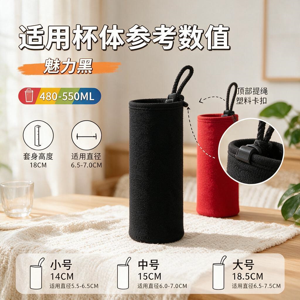 杯套保护套 通用保温杯玻璃杯隔热防烫提绳水杯套杯套350ml-500ml