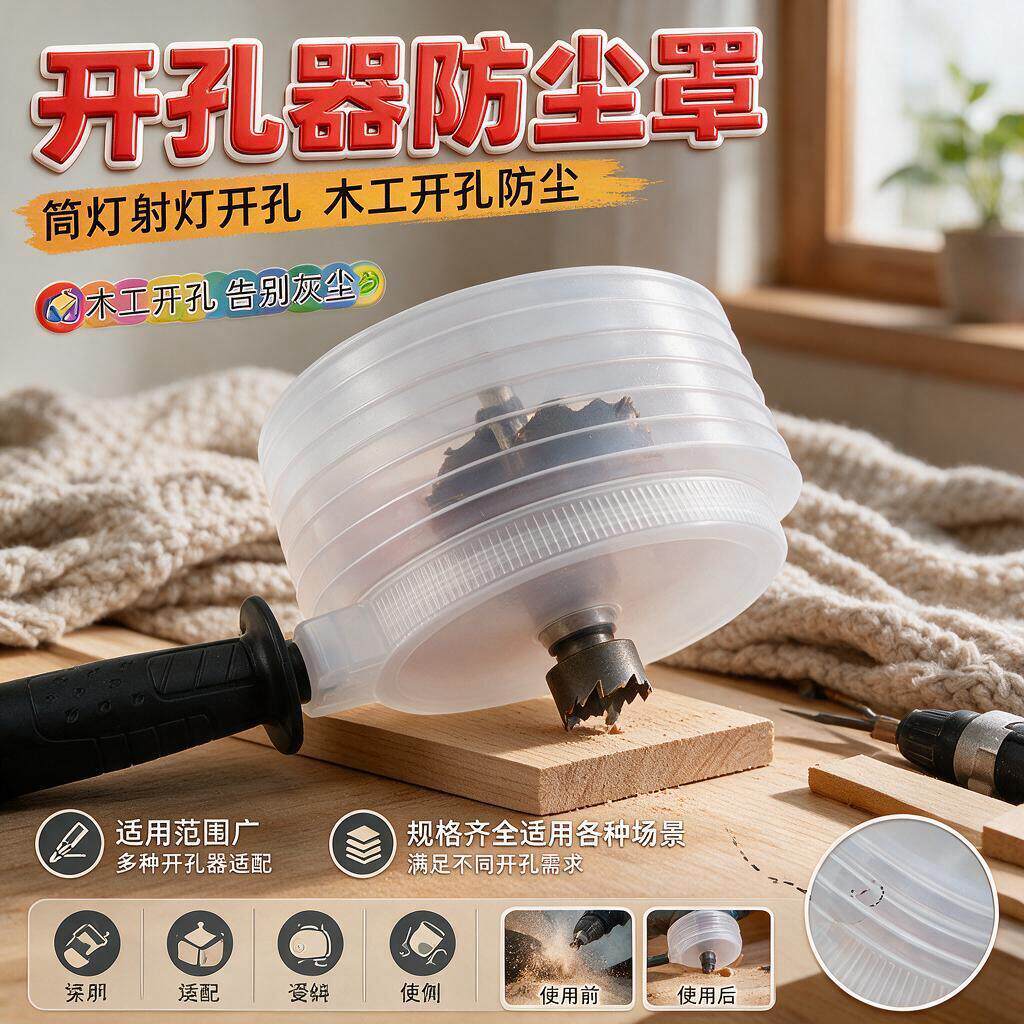 筒灯防尘罩开孔器带柄天花板木工金属石膏板音响射灯多功能接灰碗