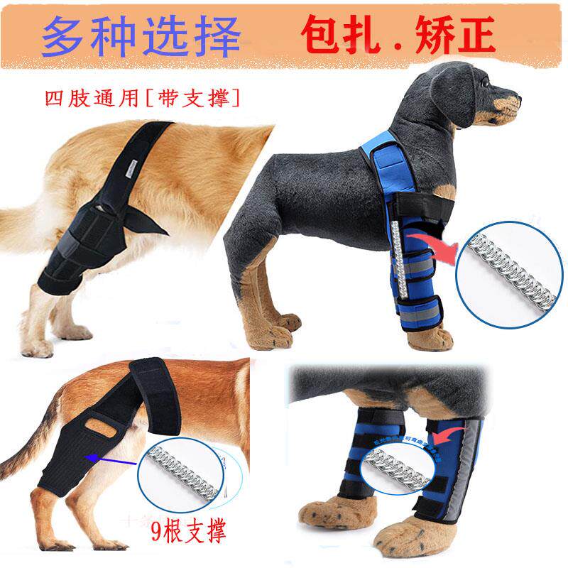 狗护膝狗狗后腿部辅助带手术受伤防舔保护套狗护腿物骨折固定护具