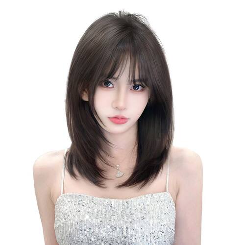 假发全头套女高层次锁骨发夏季新款仿真发修颜减龄自然短发假发套