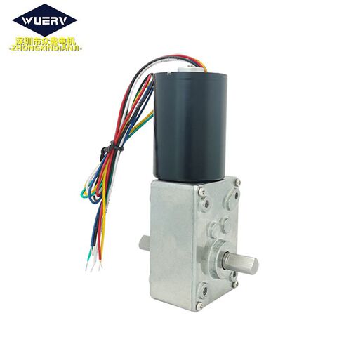 5840-3650直流无刷减速可调速电机涡轮蜗杆带刹车马达12V24自锁型