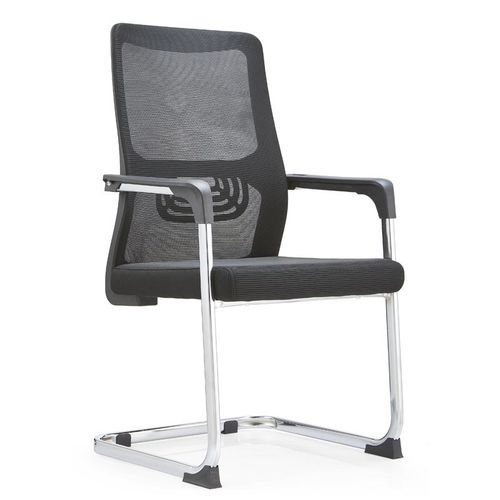 人体工学办公椅会议弓形培训椅舒适透气网布带头枕靠背员工椅