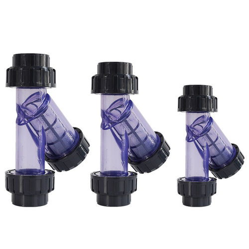 UPVC过滤器DN15-100塑料透明Y型过滤器 PVC-U管道过滤器PN16牧桥