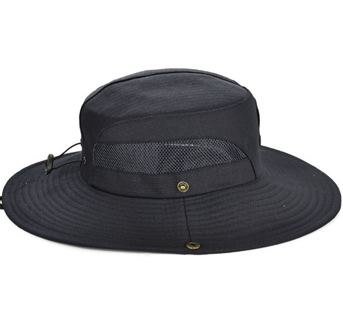 作训帽黑白款网眼透气奔尼帽遮阳防晒渔夫帽圆帽执勤帽