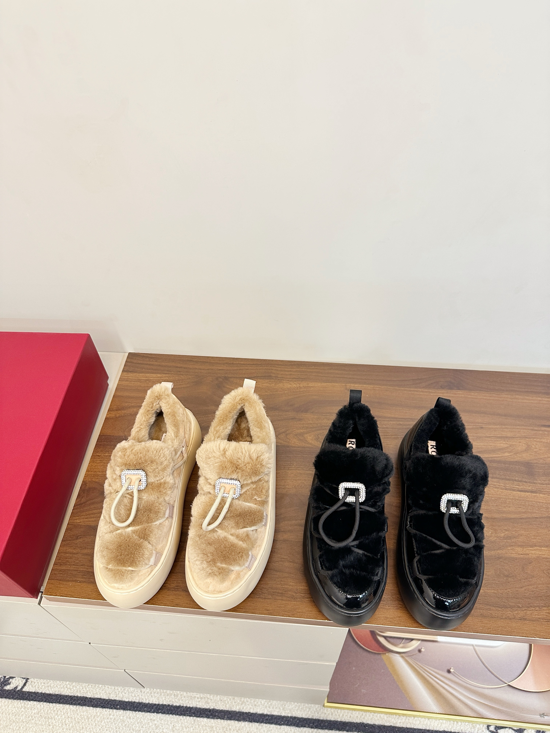 【认准SEL】2025秋冬rv新款女鞋方扣穆勒鞋厚底毛毛半拖休闲鞋