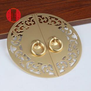 新中国风古色古香纯铜把手圆形酒柜切割柜把手鞋柜门餐具柜把手