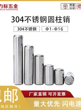 304不锈钢弹性销GB119圆柱销/定F位销轴实心销子销钉M1-M16