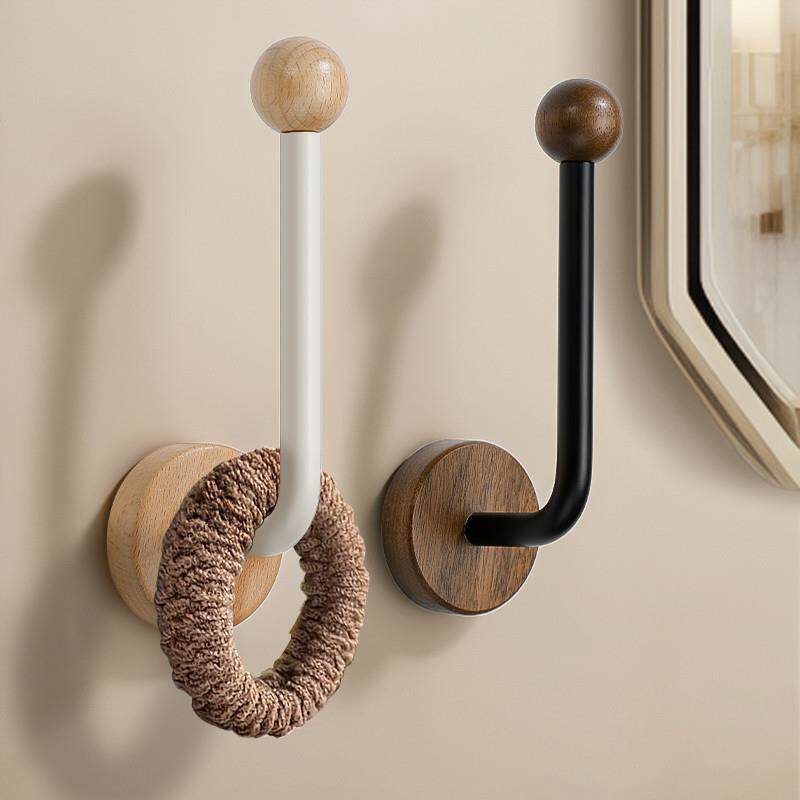 原木奶油风发箍发圈收纳架子壁挂免打孔头绳发饰皮筋挂钩强力粘钩