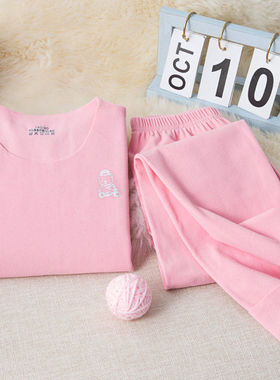 新款儿童女保暖套装德磨毛加绒无痕秋衣秋裤温热透气青少年内衣