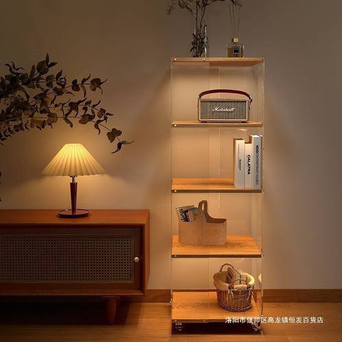 书柜置物架多层360°旋转书架学生客厅手收纳亚克力透明置物架