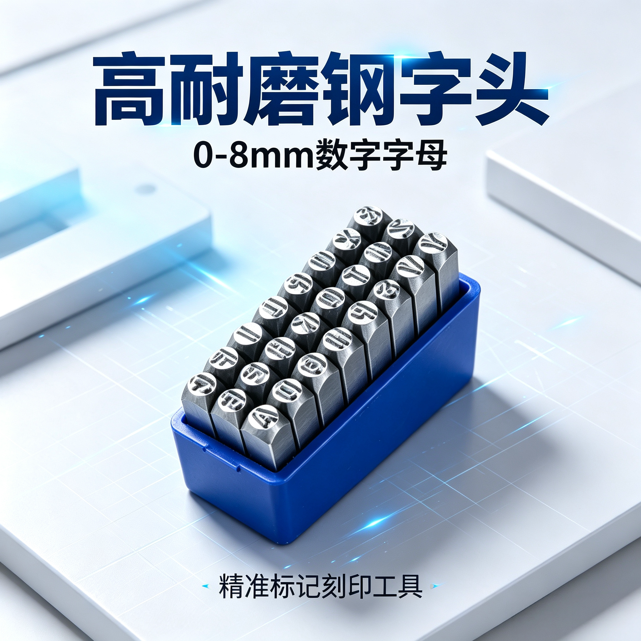 高耐磨钢字头0-8mm数字字母模具铭牌五金工件精准标记刻印工具