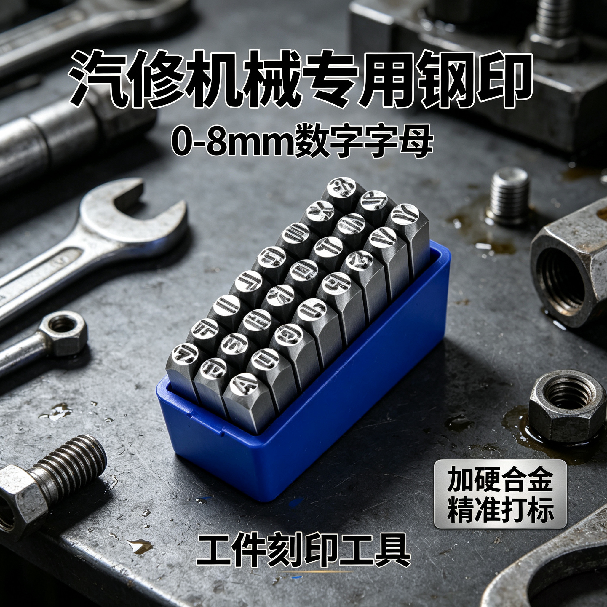 汽修机械专用钢印0-8mm数字字母加硬合金工件精准打标刻印工具