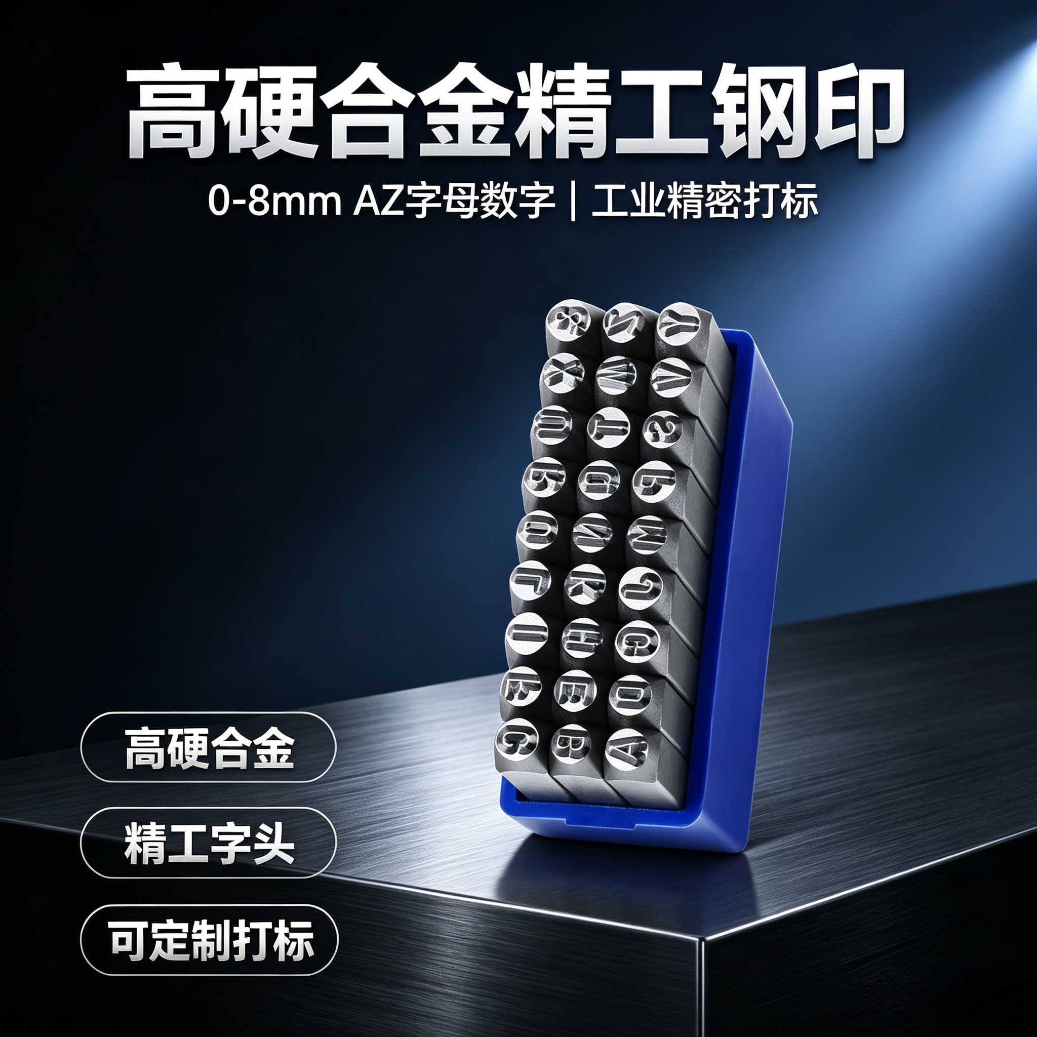 高硬合金精工钢印0-8mmAZ字母数字工业精密打标可定制钢字头工具