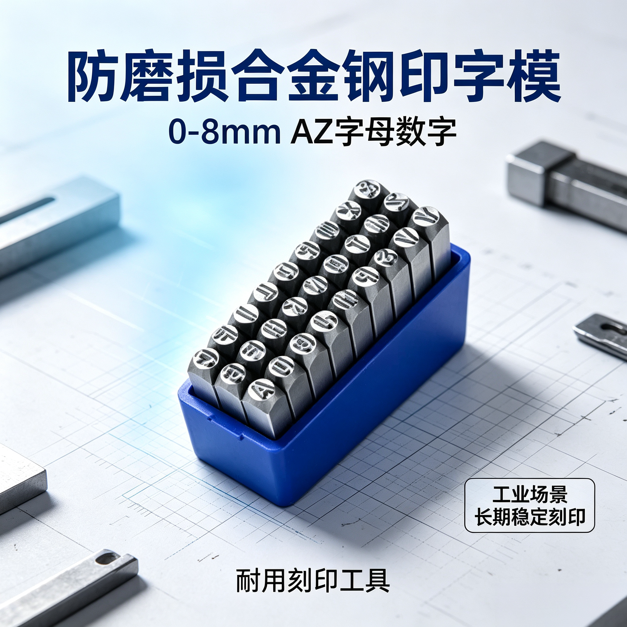 防磨损合金钢印字模0-8mmAZ字母数字工业场景长期稳定刻印工具