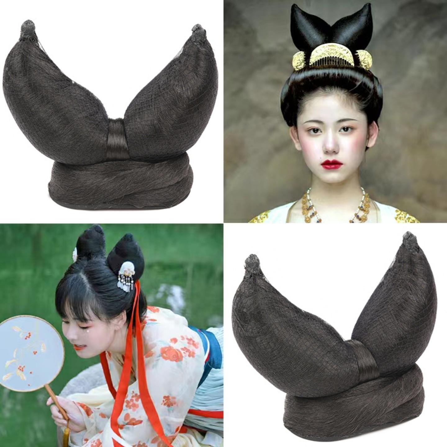 唐风汉服假发包头顶造型交心髻