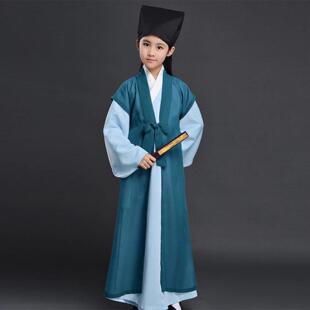 男童汉服儿童古装书生服装宋朝诗人书童女童国学服三字经表演出服