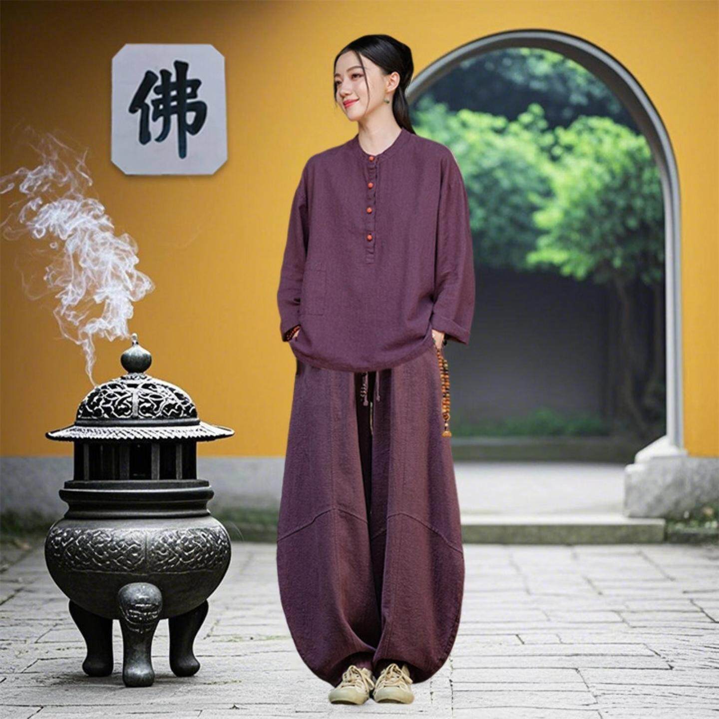 寺院拜佛素衣禅修服套装修行禅服