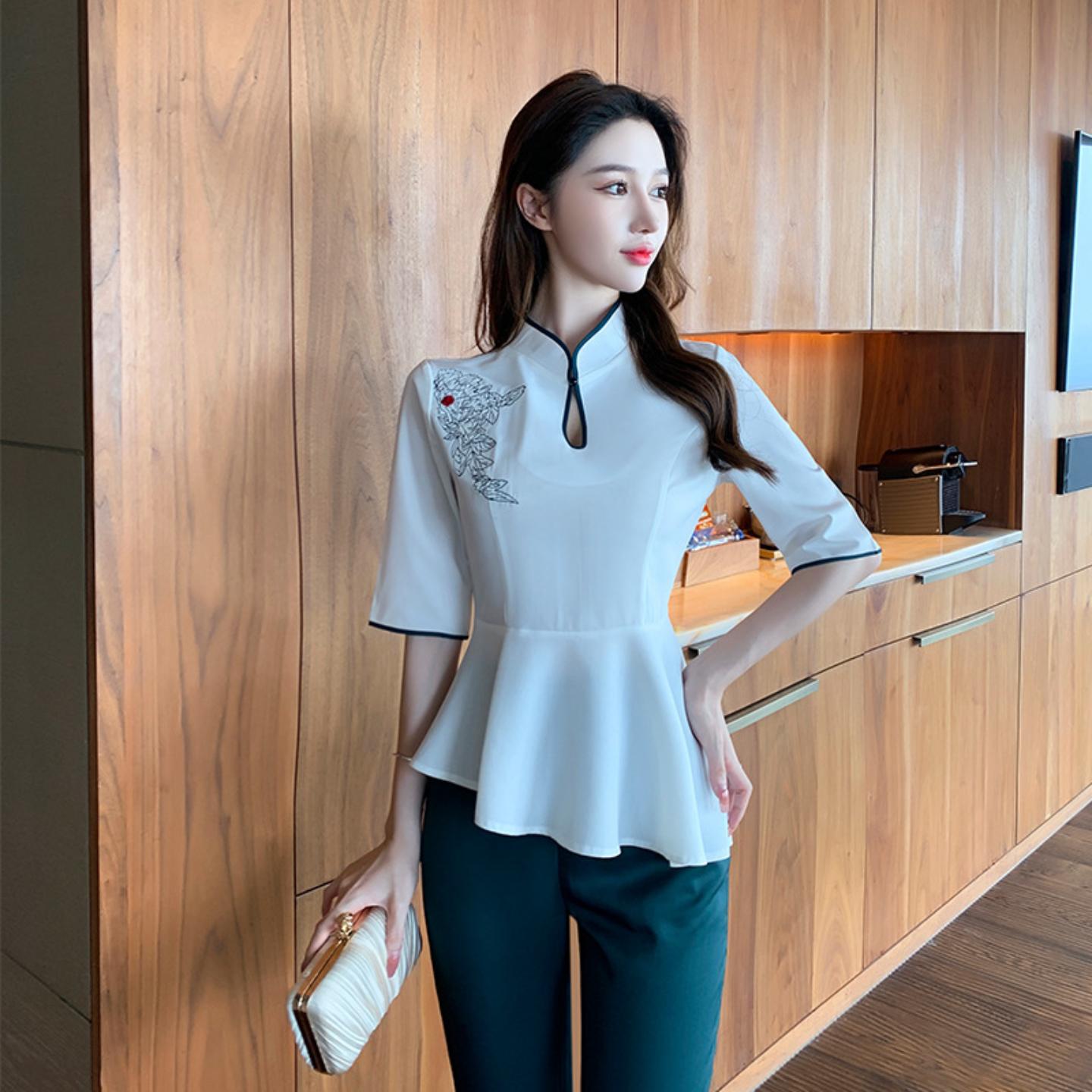2021年新款秋季美容师工作服套装