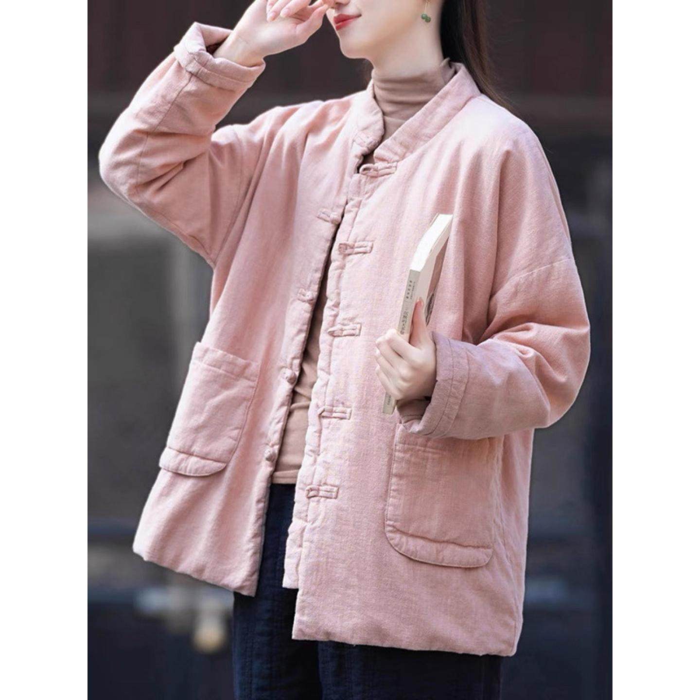 现货中式国风棉袄女盘扣文艺复古国风盘扣禅意茶服上衣夹棉秋冬季,模玩/动漫/周边/娃圈三坑/桌游,古风/国风外衣,淘宝优惠券,粉丝福利购,淘宝优惠卷