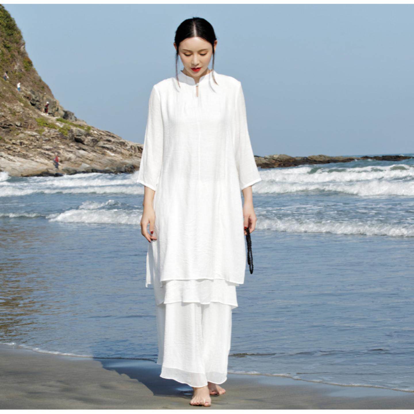 2025春夏新款中式棉麻文艺瑜伽服